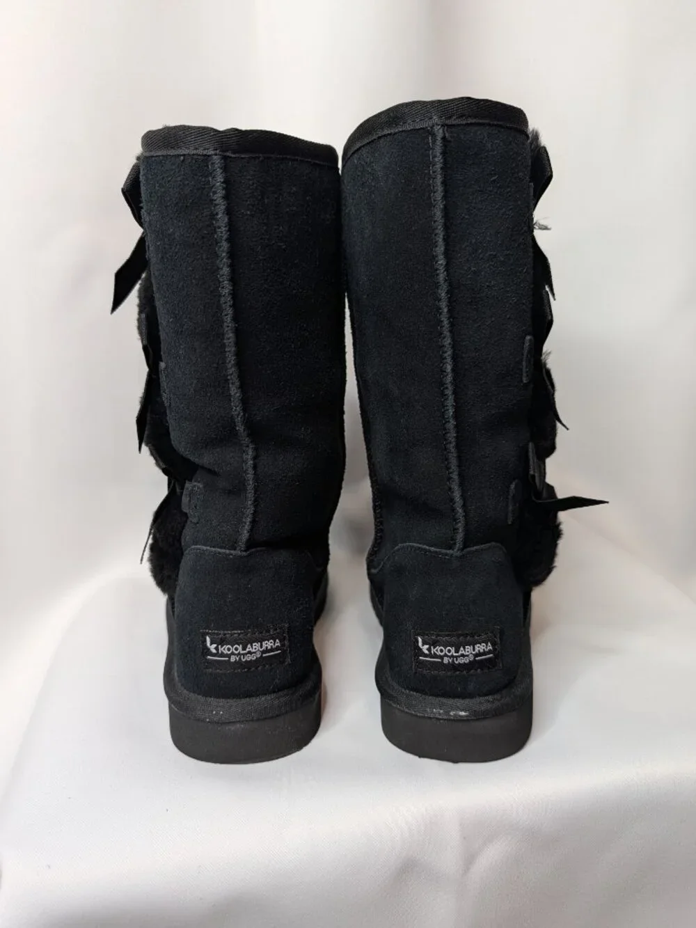 Kookaburra by UGG Victoria Tall Black Suede Bow Boots - size 7